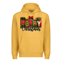 Mustard merry christmas license plate letters Premium Hoodie - Jasminsmagicworld