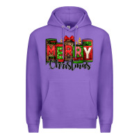 Purple merry christmas license plate letters Premium Hoodie - Jasminsmagicworld
