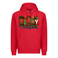 Red merry christmas license plate letters Premium Hoodie - Jasminsmagicworld
