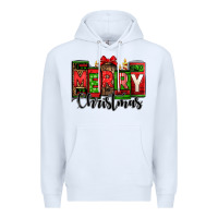 White merry christmas license plate letters Premium Hoodie - Jasminsmagicworld