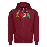 Burgundy christmas gingerbread cookies Zipper Hoodie - Zillion Design Studio