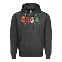 Charcoal Heather christmas gingerbread cookies Zipper Hoodie - Zillion Design Studio