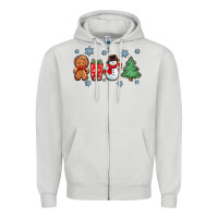 Dove Grey christmas gingerbread cookies Zipper Hoodie - Zillion Design Studio