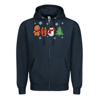 Navy christmas gingerbread cookies Zipper Hoodie - Zillion Design Studio