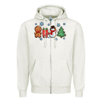 Oatmeal Heather christmas gingerbread cookies Zipper Hoodie - Zillion Design Studio