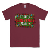 Burgundy Merry Christmas Y'all Classic Tee - RanaPortraitStore