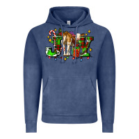Vintage Denim joy with baby cow and christmas gifts mistletoe Vintage Hoodie - AdoDesignShop