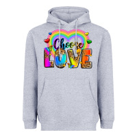 Heather Grey Choose love Heavyweight Hoodie - Zillion Design Studio