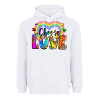White Choose love Heavyweight Hoodie - Zillion Design Studio