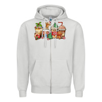Dove Grey christmas gingerbread coffee cups Zipper Hoodie - Zillion Design Studio