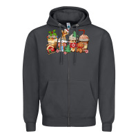 Smoke christmas gingerbread coffee cups Zipper Hoodie - Zillion Design Studio