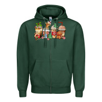 Sports Green christmas gingerbread coffee cups Zipper Hoodie - Zillion Design Studio