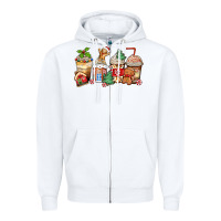 White christmas gingerbread coffee cups Zipper Hoodie - Zillion Design Studio