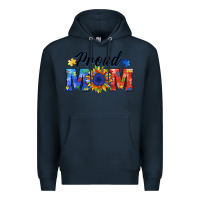 Navy proud mom autism Premium Hoodie - BarkalooDesign