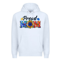 White proud mom autism Premium Hoodie - BarkalooDesign