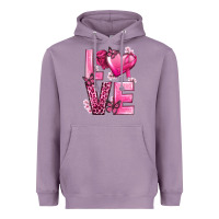 Lavender Love Cancer with Heart Heavyweight Hoodie - texasbilliewilder