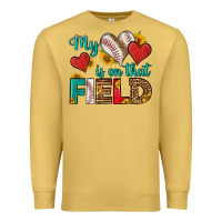 Antique Gold my heart is on that field baseball Premium Sweatshirt - HRA Design Shop