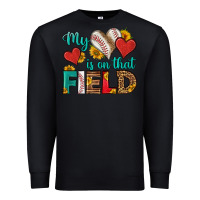 Black my heart is on that field baseball Premium Sweatshirt - HRA Design Shop