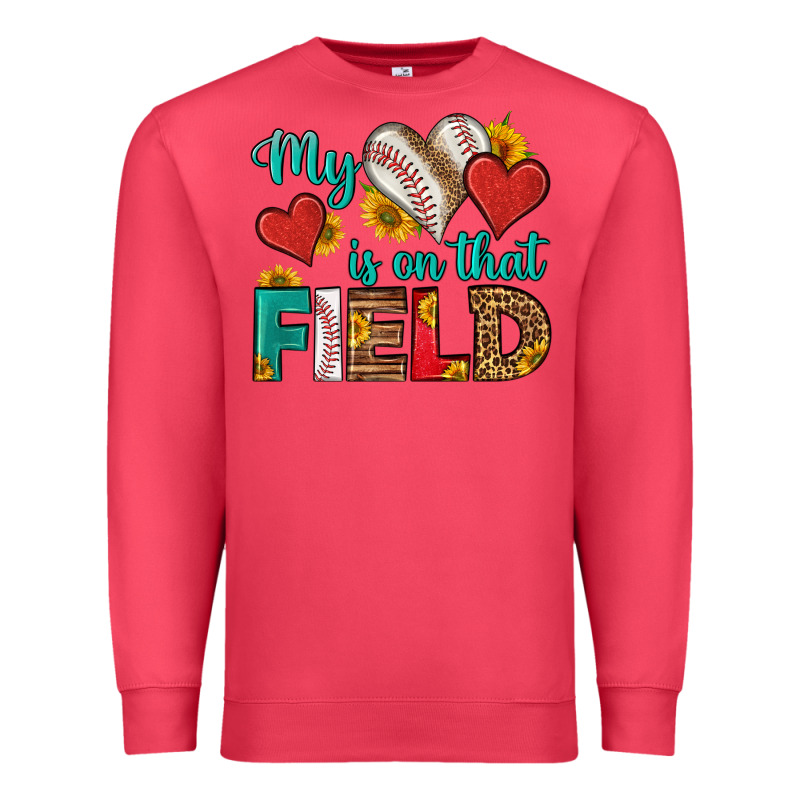 My Heart Is On That Field Baseball Premium Sweatshirt by HRA Design Shop | Teevron