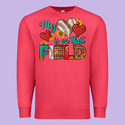 My Heart Is On That Field Baseball Premium Sweatshirt Designed By Hra Design Shop