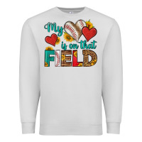 Dove Grey my heart is on that field baseball Premium Sweatshirt - HRA Design Shop
