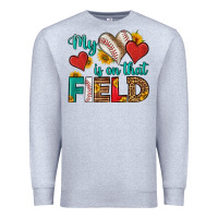 Heather Grey my heart is on that field baseball Premium Sweatshirt - HRA Design Shop