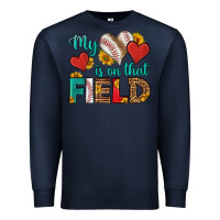 Navy my heart is on that field baseball Premium Sweatshirt - HRA Design Shop