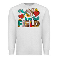 Oatmeal Heather my heart is on that field baseball Premium Sweatshirt - HRA Design Shop