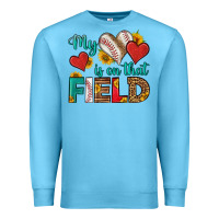 Ocean Blue my heart is on that field baseball Premium Sweatshirt - HRA Design Shop