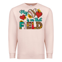 Pale Pink my heart is on that field baseball Premium Sweatshirt - HRA Design Shop