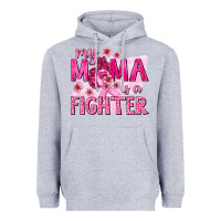 Heather Grey My Mama Is a Fighter with Ribbon Heavyweight Hoodie - texasbilliewilder