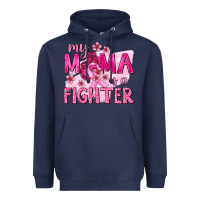 Navy My Mama Is a Fighter with Ribbon Heavyweight Hoodie - texasbilliewilder