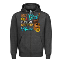 Charcoal Heather just a girl who loves country music Zipper Hoodie - texasbilliewilder