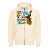 Sandshell just a girl who loves country music Zipper Hoodie - texasbilliewilder