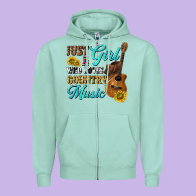 Zipper Hoodie just a girl who loves country music