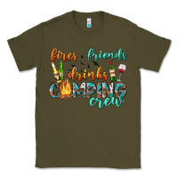 Army Green fires friends drinks camping crew Classic Tee - texasbilliewilder