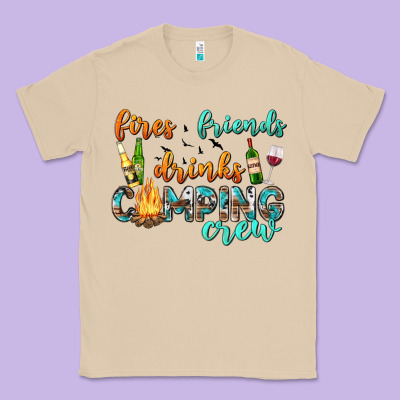 Classic Tee fires friends drinks camping crew