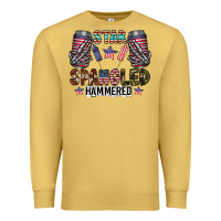 Antique Gold star spangled hammered Premium Sweatshirt - CowhideDigitalArt