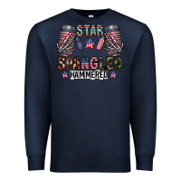 Navy star spangled hammered Premium Sweatshirt - CowhideDigitalArt