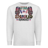 Oatmeal Heather star spangled hammered Premium Sweatshirt - CowhideDigitalArt