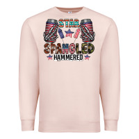 Pale Pink star spangled hammered Premium Sweatshirt - CowhideDigitalArt