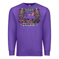 Purple star spangled hammered Premium Sweatshirt - CowhideDigitalArt