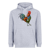 Heather Grey rooster Heavyweight Hoodie - RanaPortraitStore