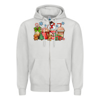 Dove Grey christmas coffee cups Zipper Hoodie - Zillion Design Studio