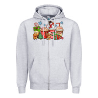 Heather Grey christmas coffee cups Zipper Hoodie - Zillion Design Studio