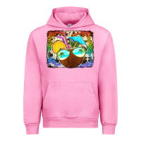 Fuchsia Pink coconut drink with sunglasses Urban Hoodie - Jasminsmagicworld