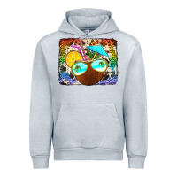 Heather Grey coconut drink with sunglasses Urban Hoodie - Jasminsmagicworld