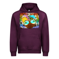 Mauve Wine coconut drink with sunglasses Urban Hoodie - Jasminsmagicworld