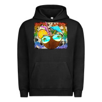 Pigment Black coconut drink with sunglasses Urban Hoodie - Jasminsmagicworld