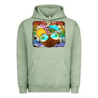 Pigment Oil Green coconut drink with sunglasses Urban Hoodie - Jasminsmagicworld